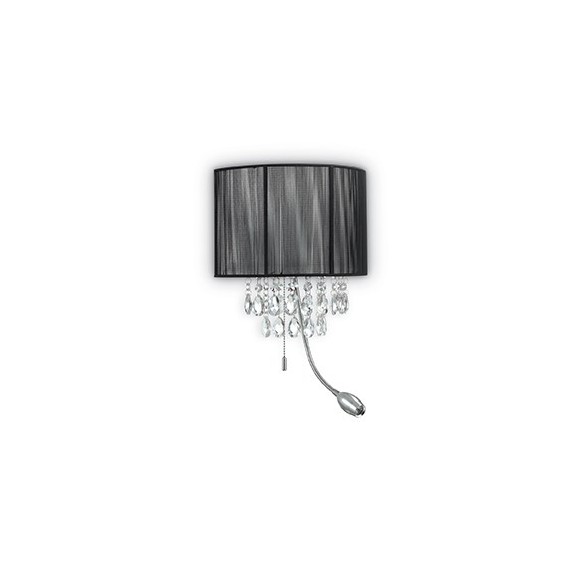 Ideal Lux 122595 LED nástenné svietidlo so smerovou lampičkou Opera Nero 1x40W | E14 - čierne