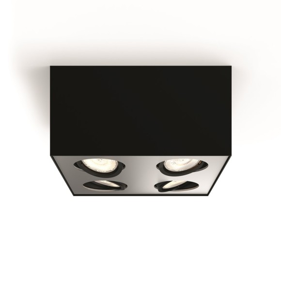 Philips 50494/30/P0 LED stropné bodové svietidlo Box 4x4,5W | 2000lm | 2200-2700K - stmievateľné, EyeComfort, čierna