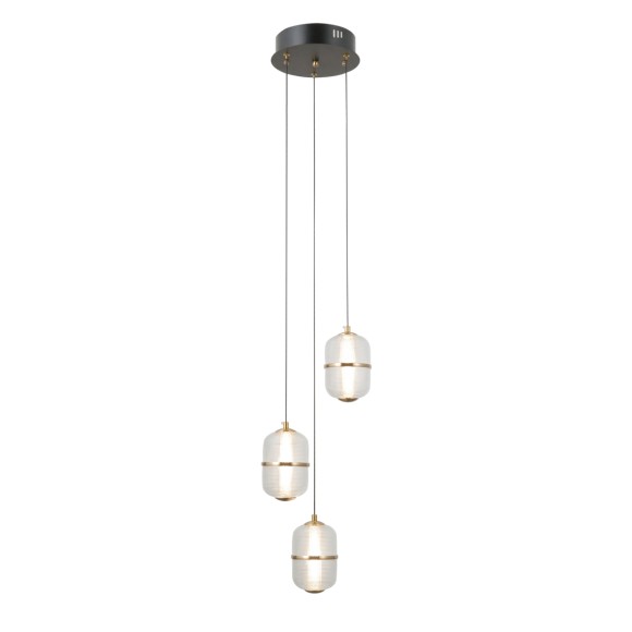 Italux PND-34375-3-BK LED závesné stropné svietidlo Alani | 15W LED | 1170lm | 3000K