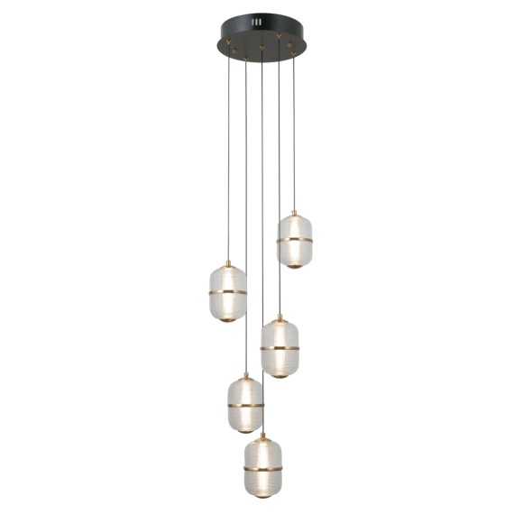 Italux PND-34375-5-BK LED závesné stropné svietidlo Alani | 28W LED | 2184lm | 3000K