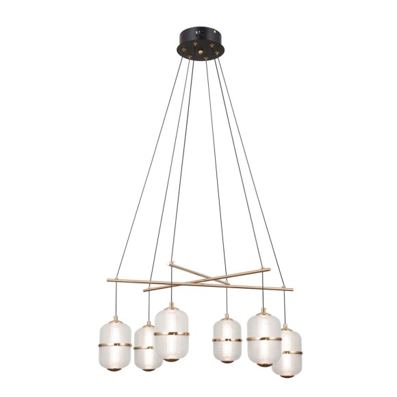 Italux PND-34375-6-BK LED závesné stropné svietidlo Alani | 32W LED | 2496lm | 3000K