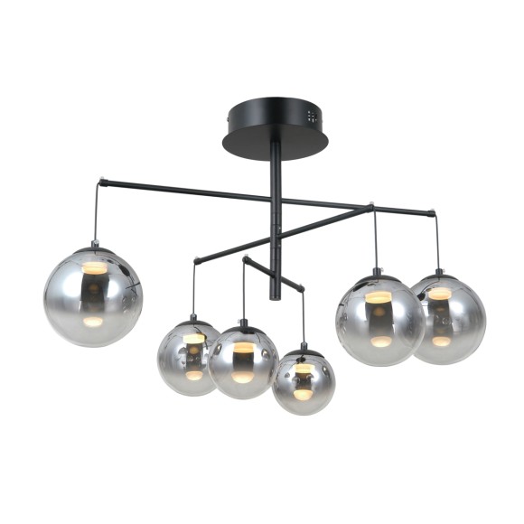 Italux PND-34381-6-BK LED závesné stropné svietidlo Velada | 30W LED | 2010lm | 3000K