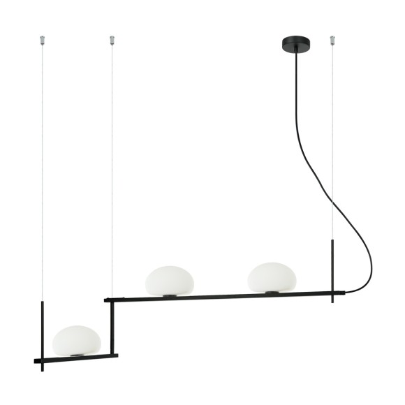 Italux PND-357783-BK+W závesné stropné svietidlo Kernio | 3x25W G9