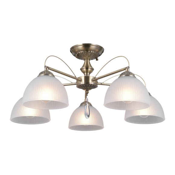 Italux 5906630854486 prisadené stropné svietidlo Moreti | 40W E27 | mosadz | opálová