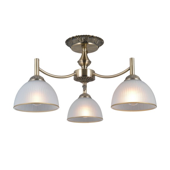 Italux PND-40653-3-ABR-WH prisadené stropné svietidlo Fener | 40W E27 | mosadz | opálová