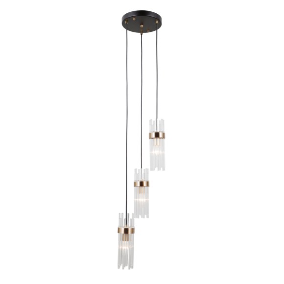 Italux PND-40760-3-BK-HBR závesné stropné svietidlo Taraso E14
