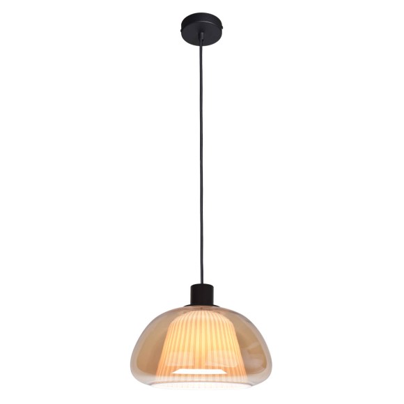 Italux 5906630853236 závesné stropné svietidlo Apiro | 7W E27 | čierna | žltá