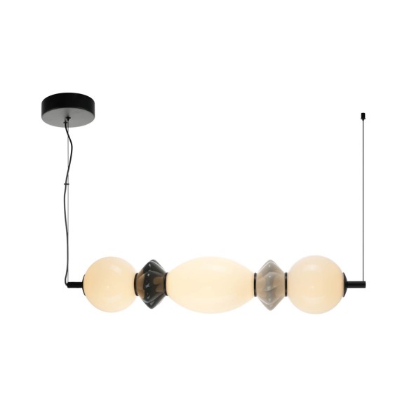 Italux PND-94921-3A-BK  LED závesné stropné svietidlo Balos | 14W integrovaný LED zdroj | 3000K | čierna | sivá | opálová