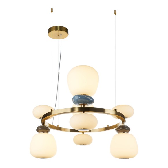 Italux PND-94981-4B-GD LED závesné stropné svietidlo Evans | 33W integrovaný LED zdroj | 3000K | zlatá | opálová