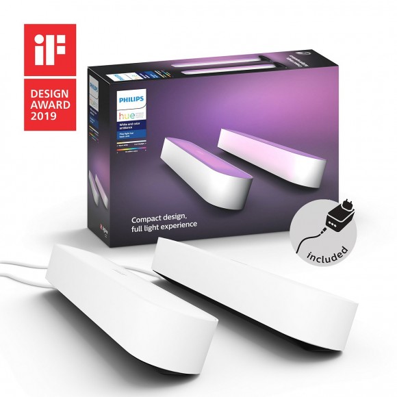 Hue LED White and Color Ambiance Stolové svietidlo Philips Play double pack 78202/31 / P7 biely 2200
