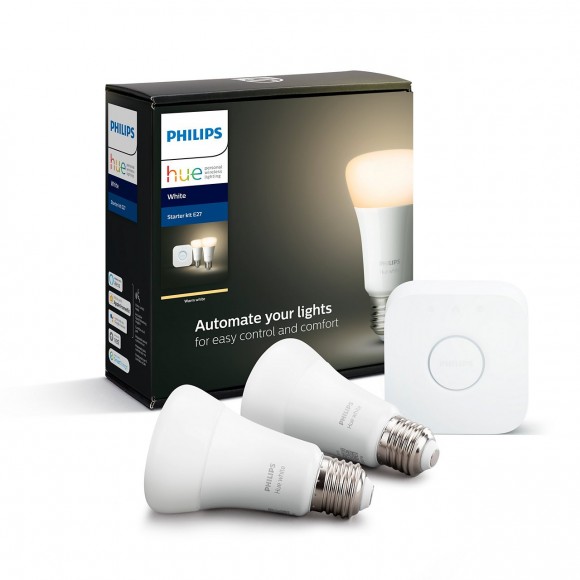 Philips Hue 8718696785218 Starter kit 2x LED žiarovka + Bridge 1X9W | E27 - Bluetooth, White