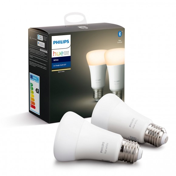 Philips Hue 8718696785270 sada 2x LED žiarovka 1X9W | E27 | 2700K - Bluetooth, White