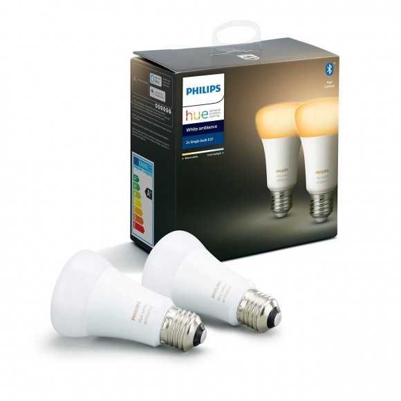 Philips Hue 8718699673369 sada 2x LED žiarovka 1x8,5W | E27 | 2200-6500K - Bluetooth, White Ambiance