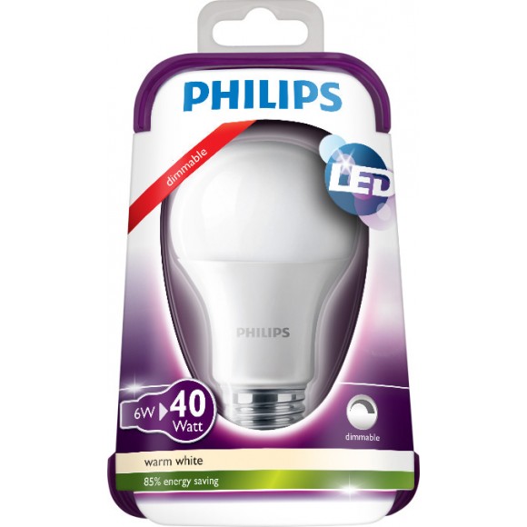 Philips 101380632 LED žiarovka 1x6W | E27 | 2700K