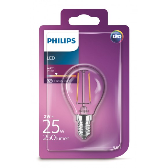 Philips 101383281 LED žiarovka Classic 1x2W | E14 | 2700K