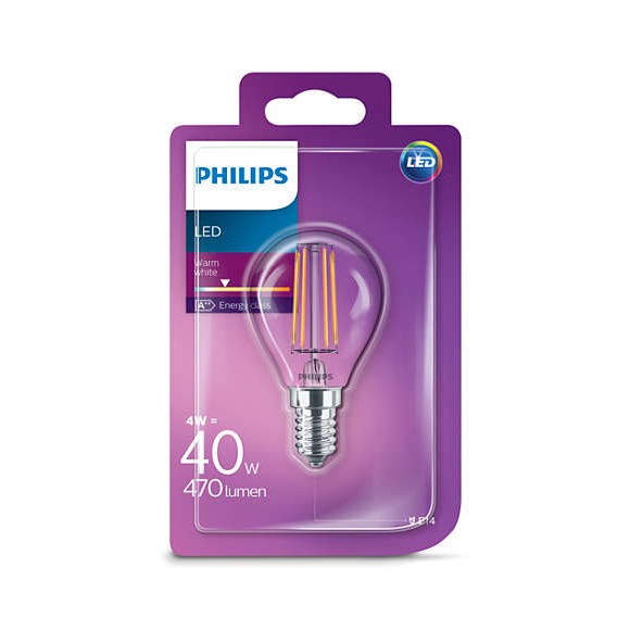 Philips 101383304 LED žiarovka Classic 1x4W | E14 | 2700K