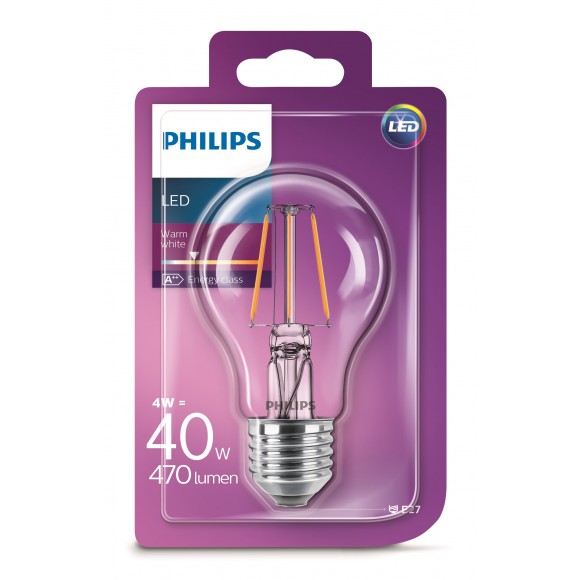 Philips 101383401 LED žiarovka Classic 1x4W | E27 | 2700K