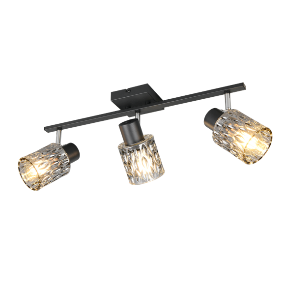 Trio TR86423032 bodové stropné svietidlo JACK  | 10W E27 | čierna | dymová