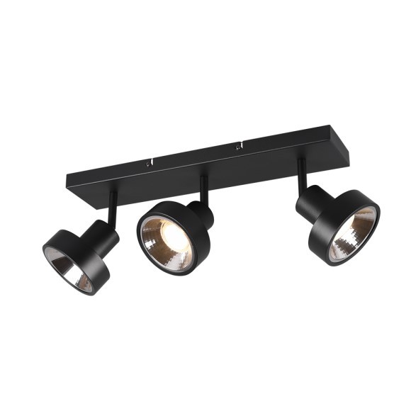 Trio 800700332 prisadené stropné bodové svietidlo Leon 3x35W | GU10 | IP20 - čierna