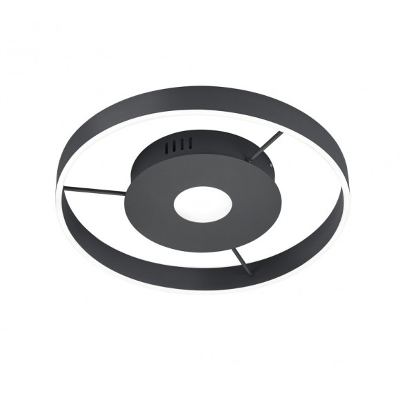 Trio 625710242 LED stropné svietidlo Logan 1x45W | 4000L | 2700-6000K | IP20 - stmievateľné, nastavenie teploty osvetlenia, diaľkové ovládanie, funkcia nočného osvetlenia, antracit