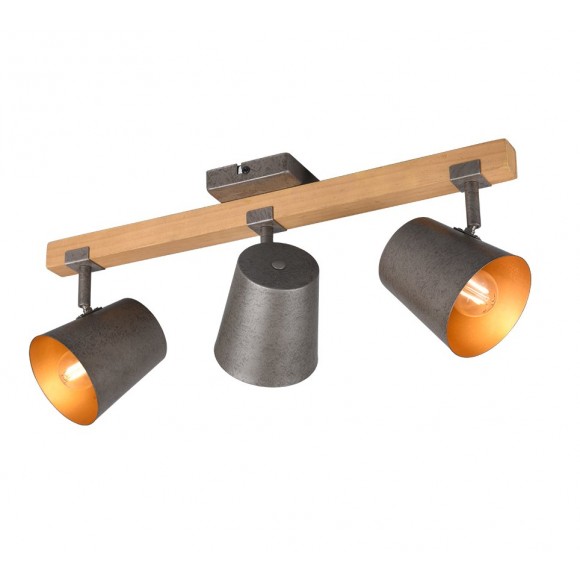 Trio 801900367 prisadené stropné bodové svietidlo Bell 3x25W | E14 - drevo, nikel