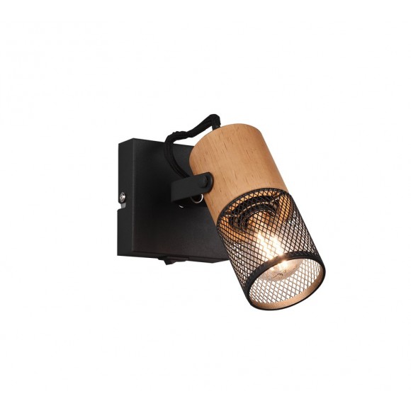 Trio 804370132 nástenná lampa Tosh 1x15W | E14 | IP20 - vypínač na tele, čierna s hnedou