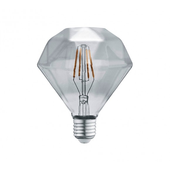 Trio 902-454 LED dizajnová filamentová žiarovka Diamant 1x4W | E27 | 140l | 3000K - dymové sklo
