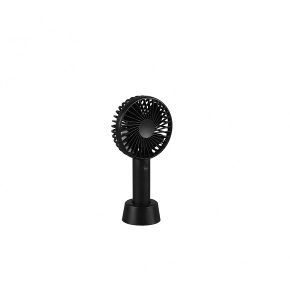 Trio R042-02 ventilátor Windy - 3 rýchlosti, USB, dobíjací, vypínač na tele, čierna