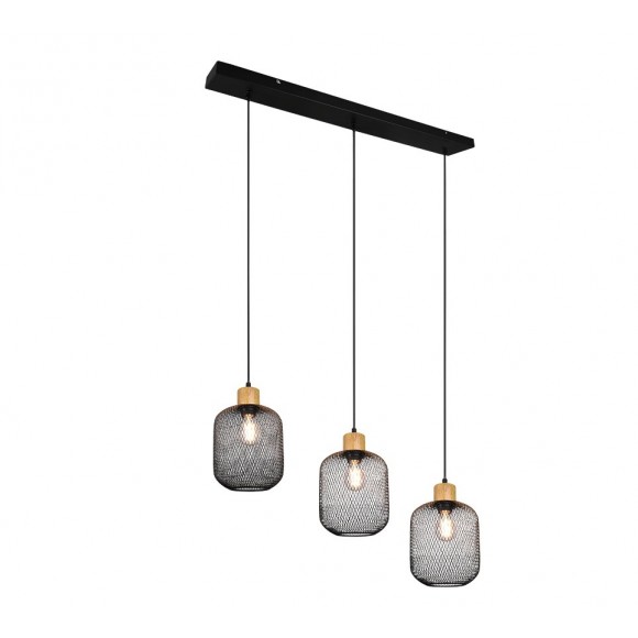 Trio R30563032 závesné stropné svietidlo Calimero 3x40W | E27 - matná čierna
