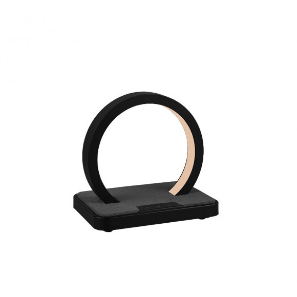 Trio R52081132 LED stolové svietidlo s reproduktorom Beat 1x1W | SMD | 20lm | 3000K | RGB - 3 fázový dotykový stmievač, USB, bluetooth, dobíjacie, matná čierna