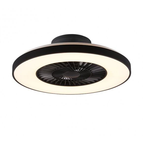 Trio R62672132 LED stropné svietidlo s ventilátorom Halmstad 1x40W | 3000lm | 3000 - 6500K - oddelené vypínače, diaľkové ovládanie, stmievateľné, 3 rýchlosti, časovač, nočný režim, čierna