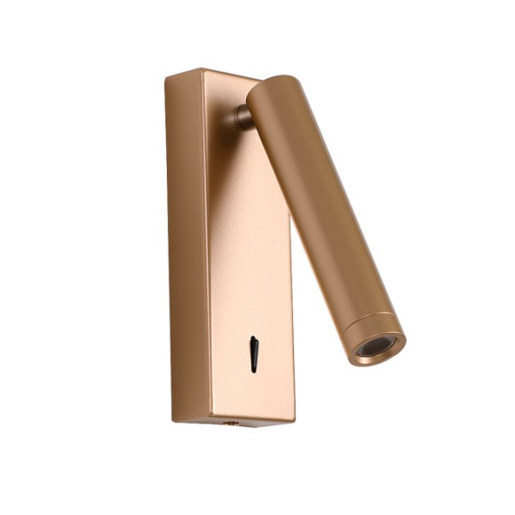 Italux 5906630853793 LED bodové nástenné svietidlo Cali | 2.5W integrovaný LED zdroj | 3000K | vypínač | zlatá