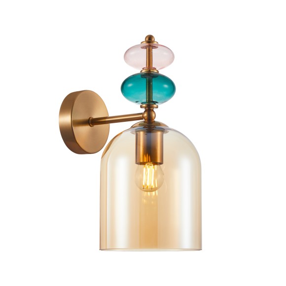 Italux WL-30263-1B-BRO-AMB nástenné svietidlo Busco E27