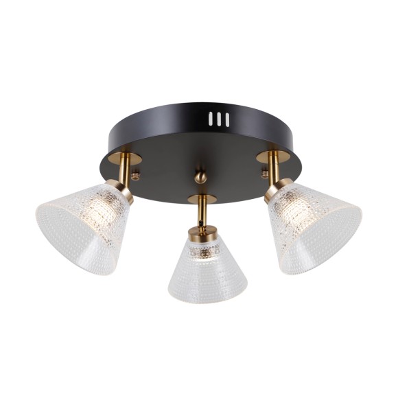 Italux WL-34393-3R-BK-HBR LED bodové stropné svietidlo Orella | 12W LED | 750lm | 3000K