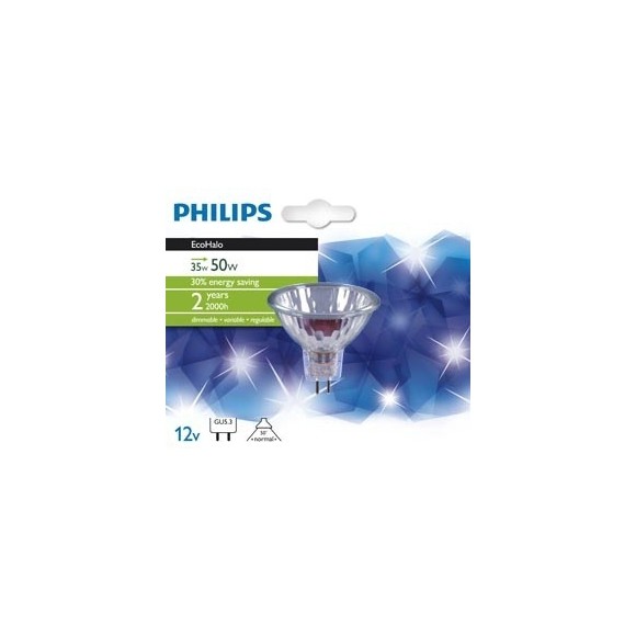 žiarovka Philips 35W GU5.3 - EcoHalo 35W GU5.3 12V 36D 1BC / 8 cutcase