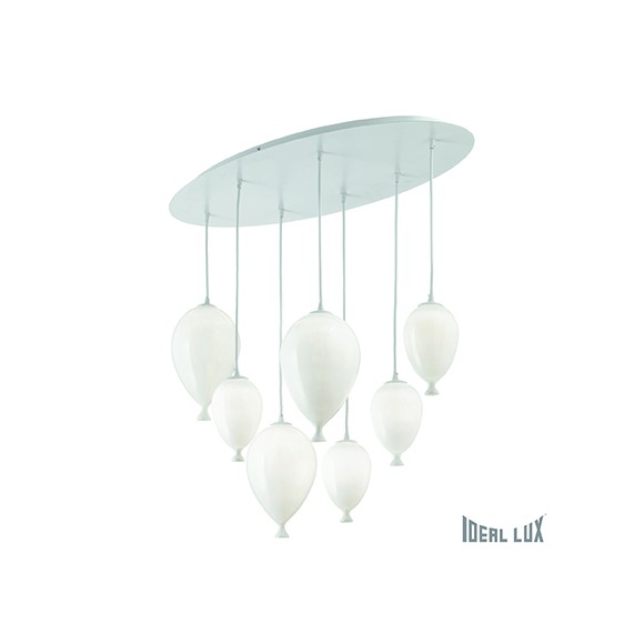 závesné stropné svietidlo - luster Ideal lux CLOWN 7x40W - biela