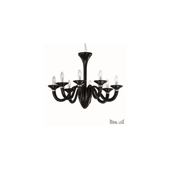 Ideal Lux 020518 závesné stropné svietidlo White Lady Nero 8x40W | E14 - čierne