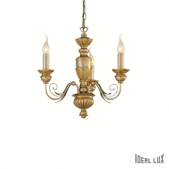 závesné svietidlo - luster Ideal lux DORA 3x40W E14 - starožitná zlatá