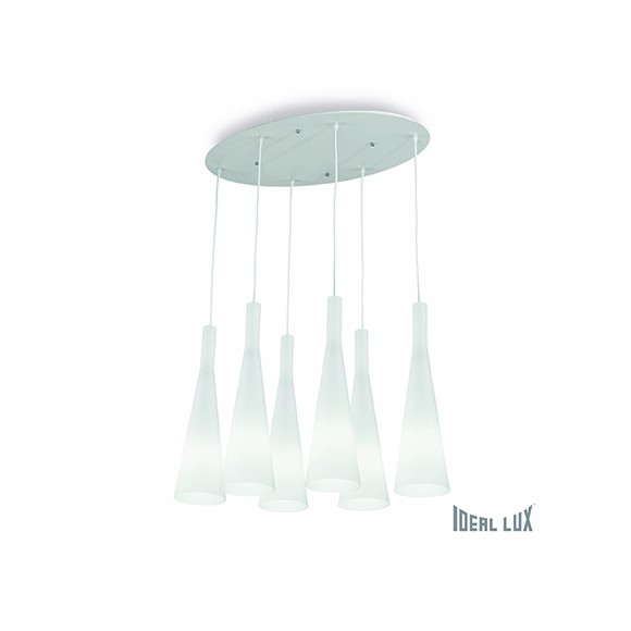 závesné svietidlo - luster Ideal lux MILK 6x60W E27 - biela