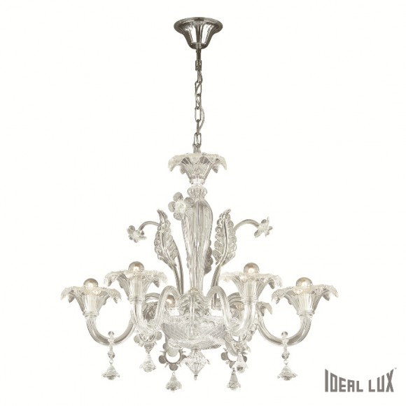 závesné svietidlo - luster Ideal lux CA 6x40W E14 - transparentný