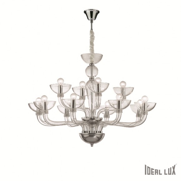 Ideal Lux 070186 závesné stropné svietidlo Casanova transparente 12x40W | E14