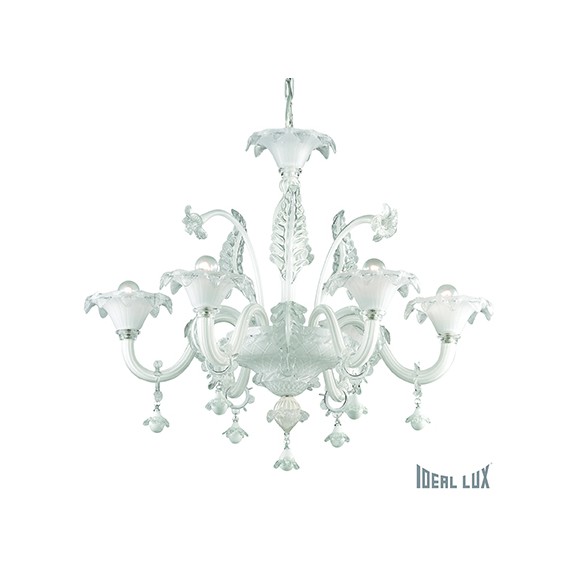 závesné svietidlo - luster Ideal lux CA 6x40W E14 - biela