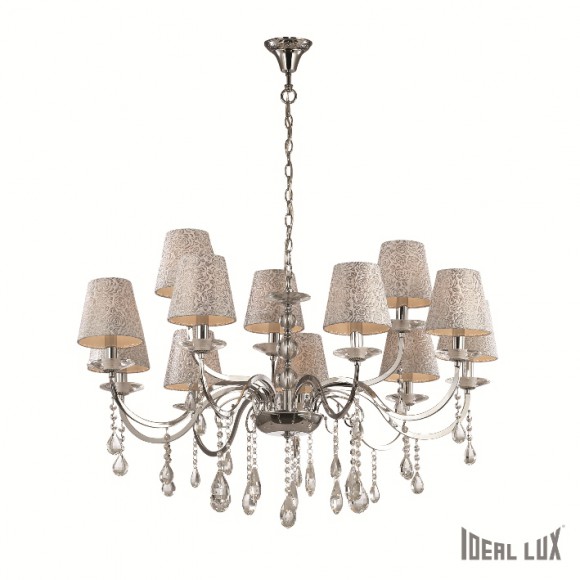 závesné svietidlo - luster Ideal lux PANTHEON 12x40W E14 - strieborná
