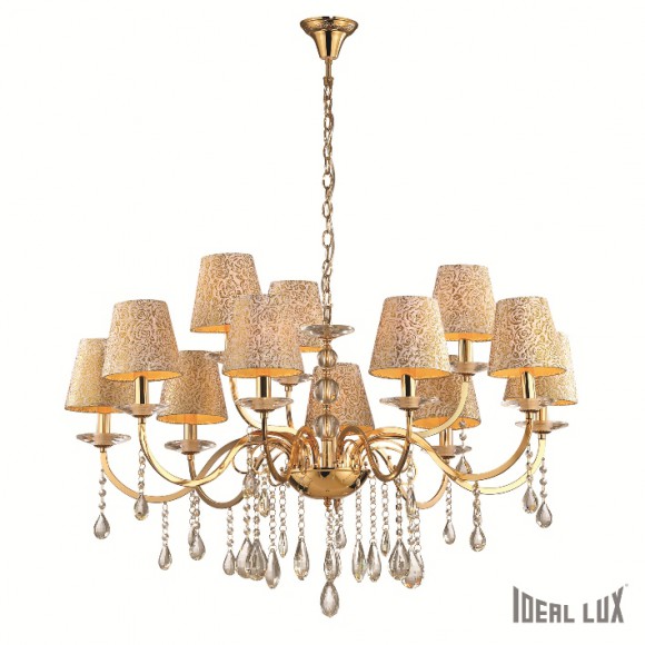 Ideal Lux 088129 závesné stropné svietidlo Pantheon Oro 12x40W | E14 - zlaté
