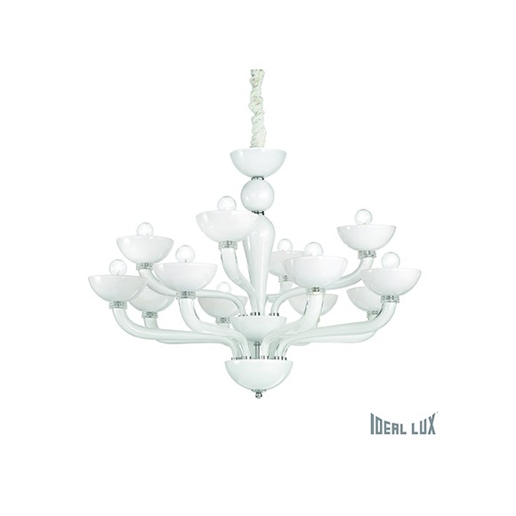 Ideal Lux 094052 závesné stropné svietidlo Casanova Bianco 12x40W | E14
