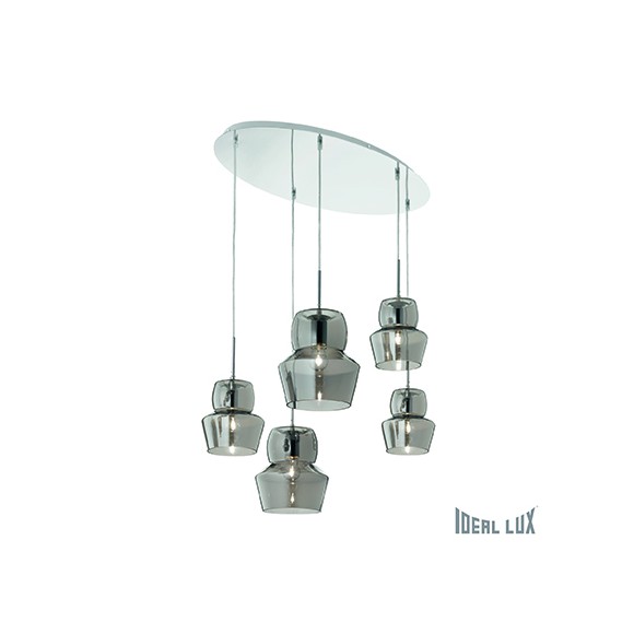 Ideal Lux 099590 závesné stropné svietidlo Zeno Grigio 5x40W | E14