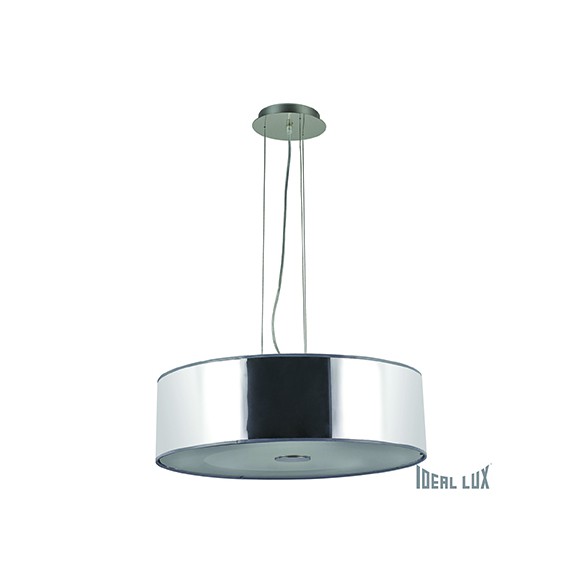 závesné svietidlo - luster Ideal lux WOODY 5x60W E27 - chróm / biela