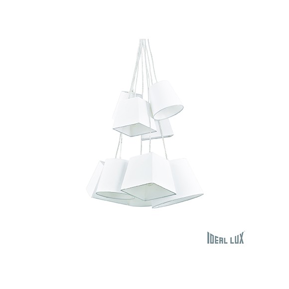 závesné svietidlo - luster Ideal lux HATS 9x60W E27 - biela