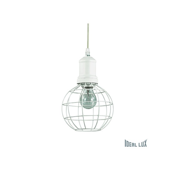 Ideal Lux 114927 závesné stropné svietidlo Cage Round 1x60W | E27 - biele