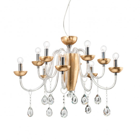 Ideal Lux 125084 závesné stropné svietidlo Camelia 10x40W | E14 - zlaté